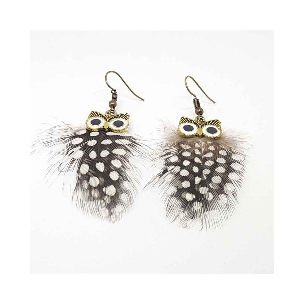 Masquedardos Owl Pointer Feather Earring