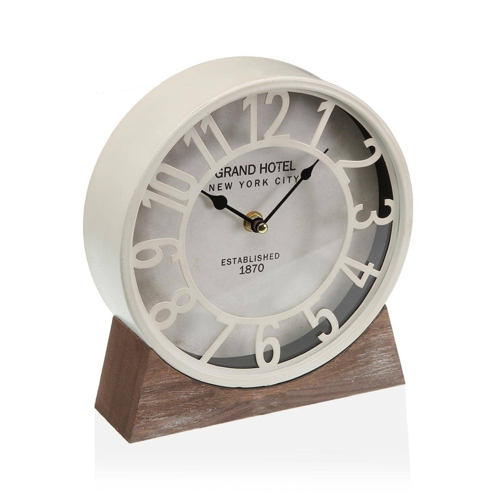 Masquedardos Clock Table Metal white 20 Cm 21110265