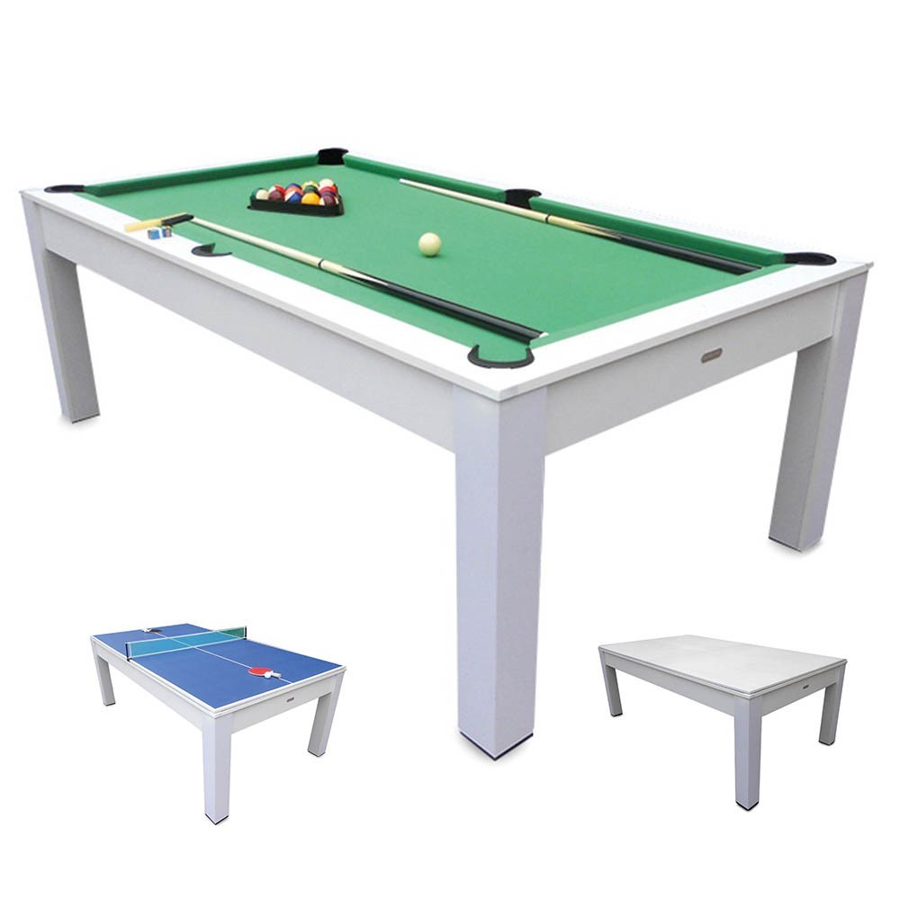 Masquedardos Table De Billard 3 En 1 Blanc Pl4757