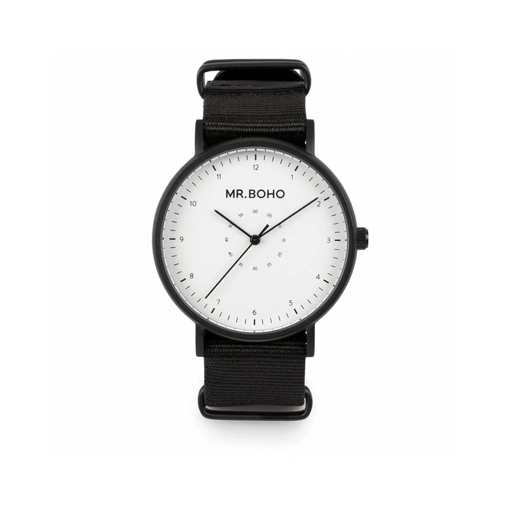 Masquedardos Clock Mr. Boho Black white 40mm 00728762