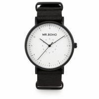 Masquedardos Clock Mr. Boho Black white 40mm 00728762