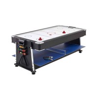 Masquedardos 4 In 1 Rotating Multigame - (billiards, Air Hockey - Ping-pong, Dining Table) 2678