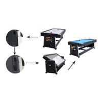 Masquedardos 4 In 1 Rotating Multigame - (billiards, Air Hockey - Ping-pong, Dining Table) 2678