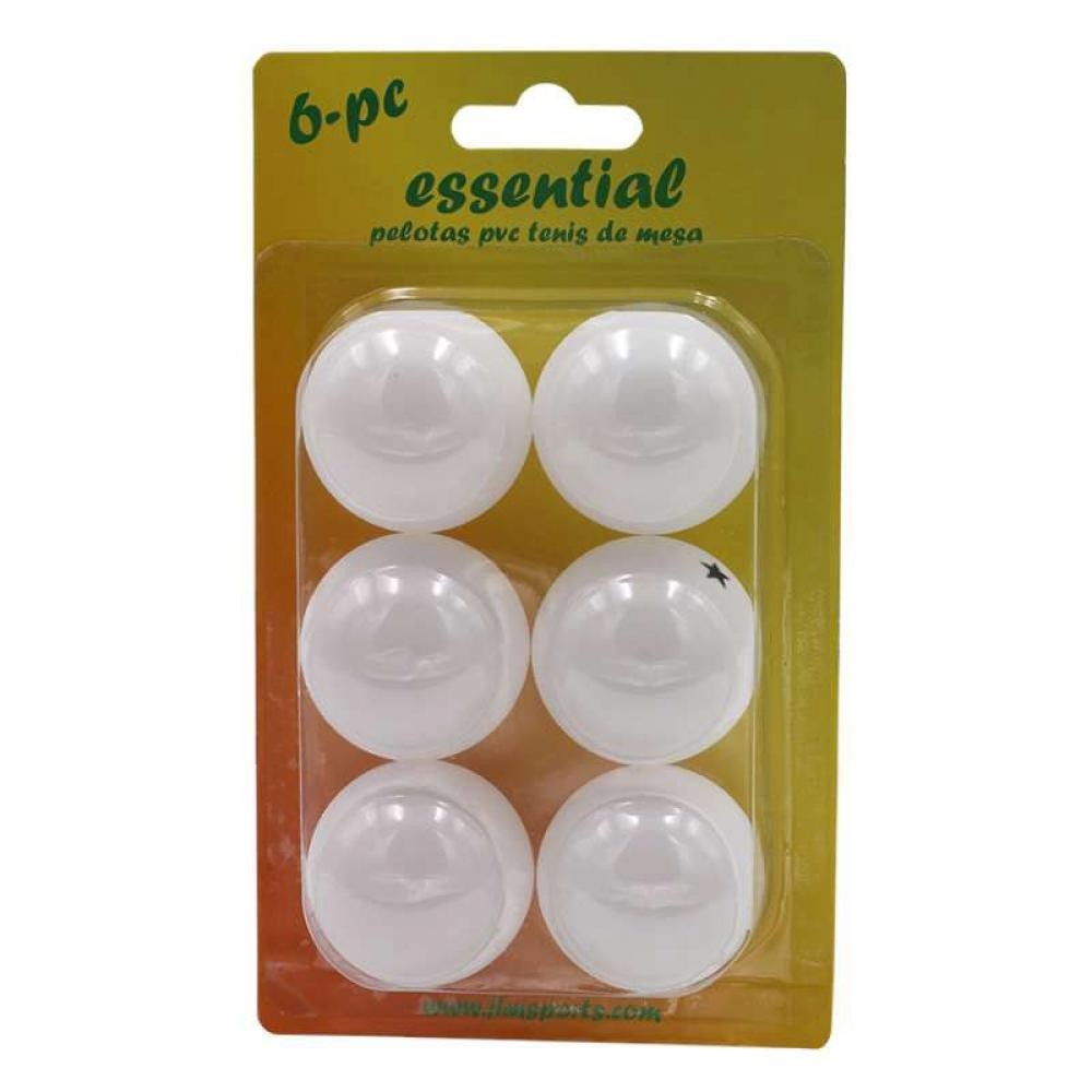 Masquedardos Box of 6 PVC Essential Table Tennis Balls White 24384-2422