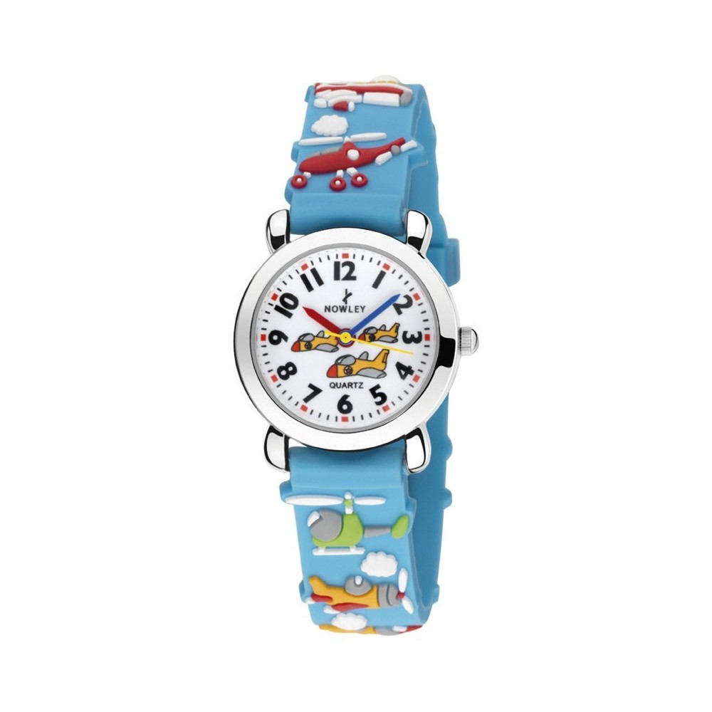 Masquedardos Clock Nowley Blue Kids Aircraft 8-5572-0-2