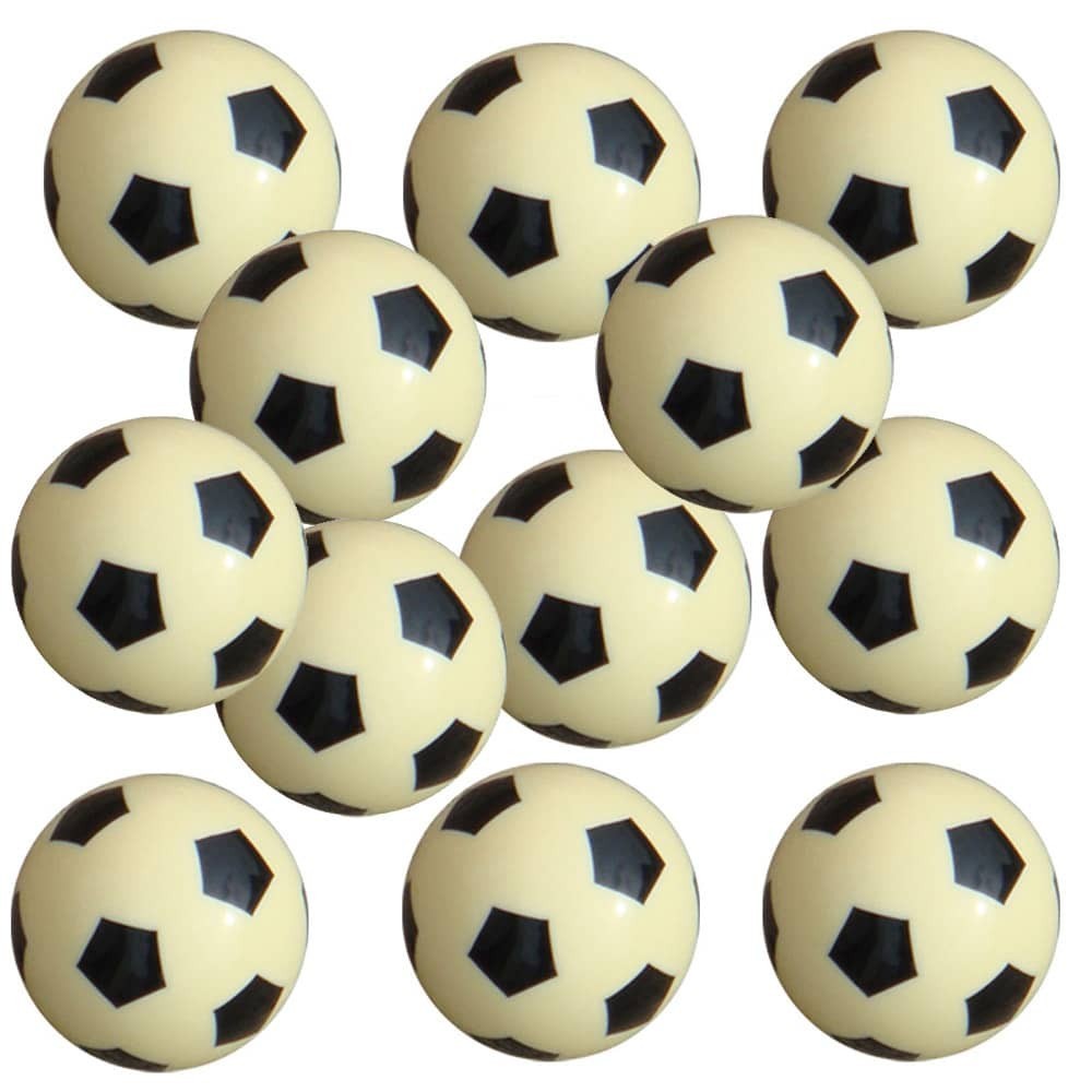 Masquedardos Fußball-Harz-Ball, glänzend, weiße Farbe, 33 g, 33 mm, 12 Einheiten