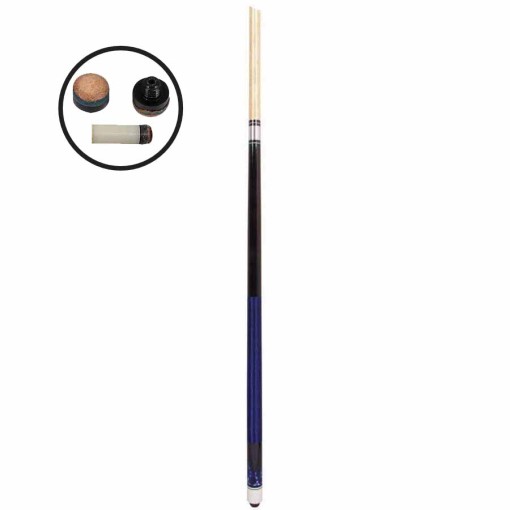 Masquedardos Ramin Billiard Cue 2 Pieces Casino Blue Flame 19oz 538g 5542.024.19oz