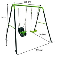 Masquedardos Double metal swing Masgames Olea + Baby seat Ma400202b