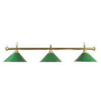 Masquedardos Billiard Lamp 3 Green Brass Lampshades + 3 White LED Bulbs