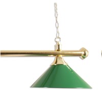 Masquedardos Billiard Lamp 3 Green Brass Lampshades + 3 White LED Bulbs