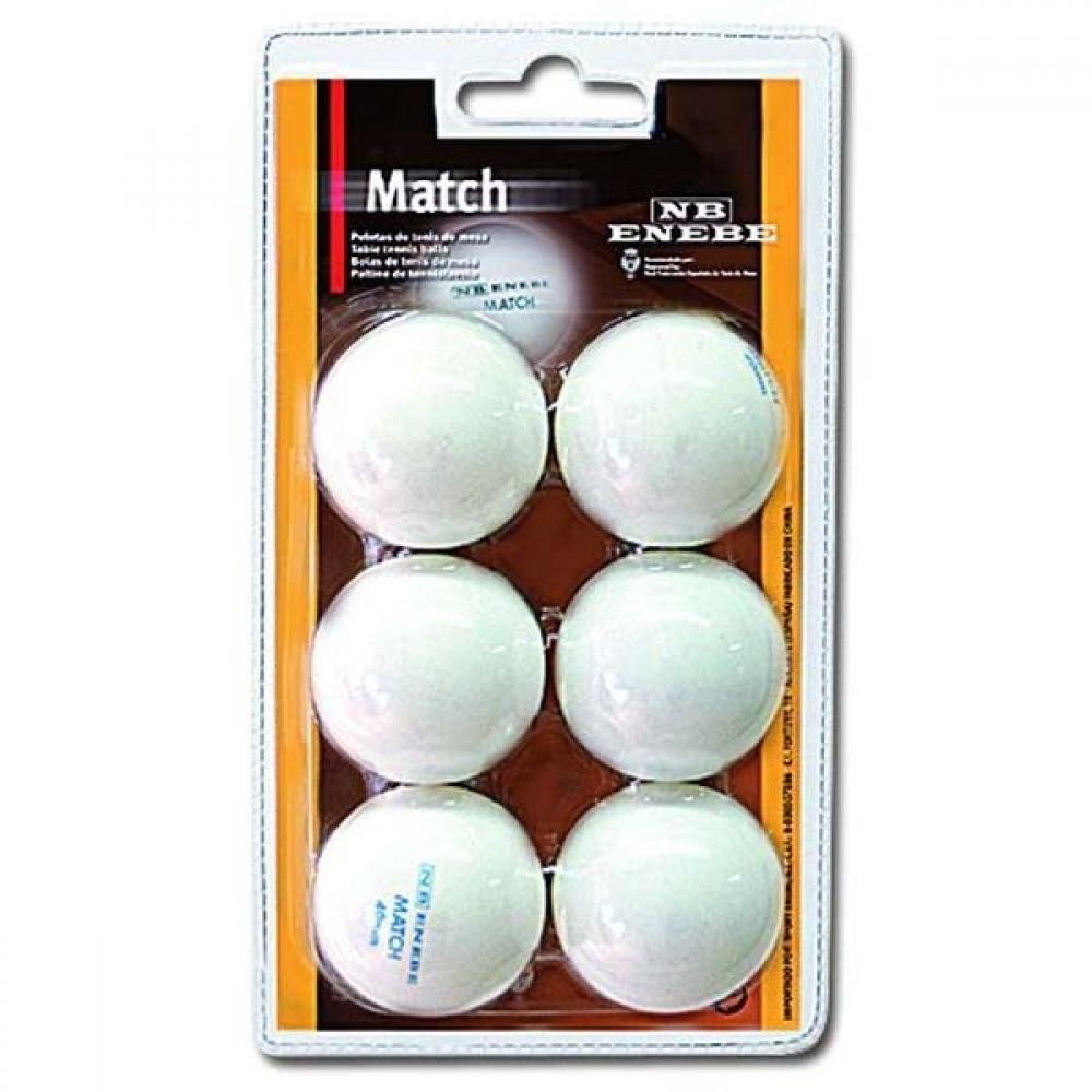 Masquedardos Blister 6 Pelle di Ping Pong Enebe Match Bianchi 845505