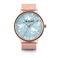 Masquedardos Orologio  Mr. Boho Metallic Rosato Mop Blu 40mm 00728799