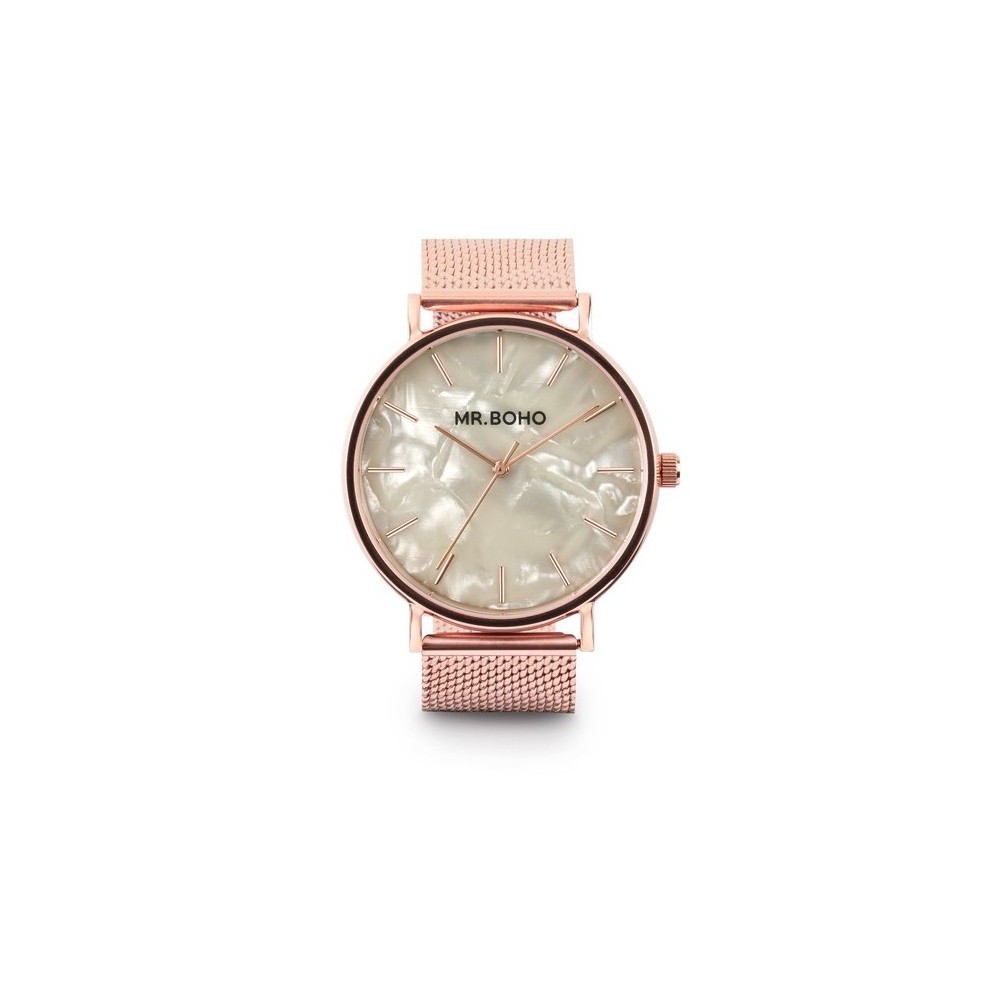 Masquedardos Reloj  Mr. Boho Metallic Rosado Mop Blanco 40mm 00728798