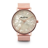 Masquedardos Clock  Mr. Boho Metallic pink mop white 40mm 00728798