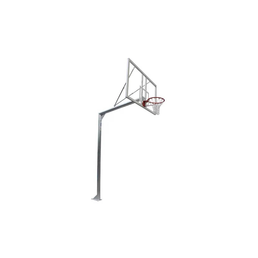 Masquedardos Jeu de Paniers de Basket Galvanisés Monotube Nouveau Tube 114 Mm Fixe Avec Base d'Ancrage-sans Planche, cerceau 0012771