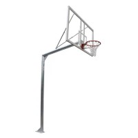 Masquedardos Set pocinčanih košarkaških obruča Monotube Nova cijev 114 mm fiksirana s bazom za sidrenje-bez daske, obruč 0012771