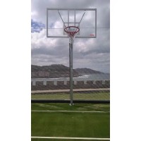 Masquedardos Set pocinčanih košarkaških obruča Monotube Nova cijev 114 mm fiksirana s bazom za sidrenje-bez daske, obruč 0012771
