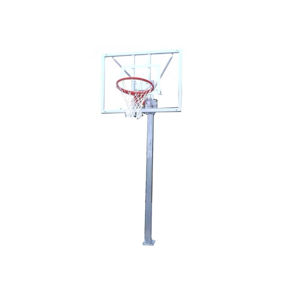 Masquedardos Juego De Canastas Galvanizadas Minibasket Monotubo New Tubo 114 Mm Fijas Con Base Anclaje-sin Tablero,aro 0012770