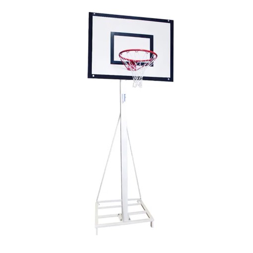 Masquedardos Cestini Gioco Minibasket Deluxe Monotubo Tubo 100 Mobile 2 Ruote Con Carrello - Senza Tabellone, Cerchio