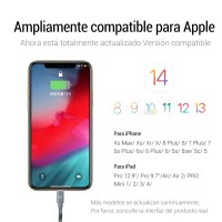 Masquedardos Cable Iphone De 2m Color Gris Ios 14 2.4a