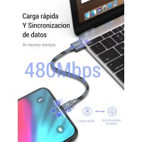 Masquedardos Cable Iphone De 2m Color Gris Ios 14 2.4a