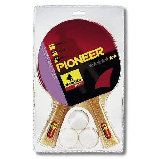 Masquedardos Pack 2 Pais Ping Pong + 3 Bolas Bandito Sport Pioneiro 4112.02