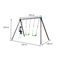 Masquedardos Square wooden swing Masgames Yua Ma700057