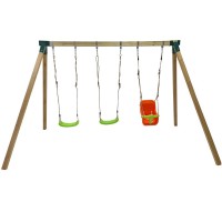 Masquedardos Square wooden swing Masgames Nori with Baby Seat Ma700060