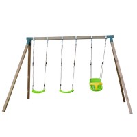 Masquedardos Square wooden swing Masgames Nori with Baby Seat Ma700060