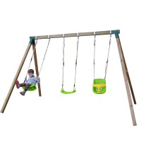 Masquedardos Square wooden swing Masgames Nori with Baby Seat Ma700060