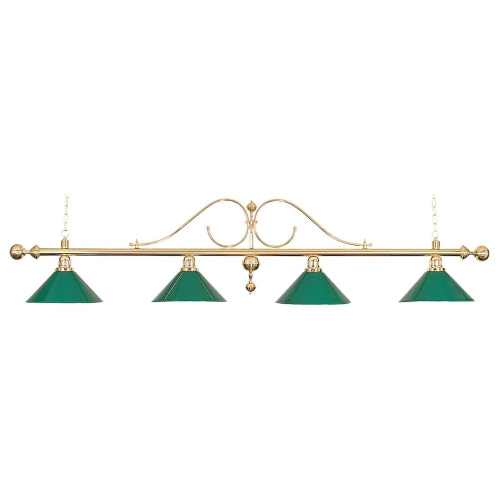 Masquedardos Billiard Lamp With 4 Green Brass Lampshades 75006040