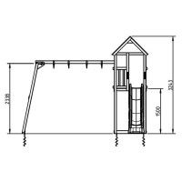 Masquedardos Parc Enfants Masgames Kiosk Xl avec double colombe Ma821101