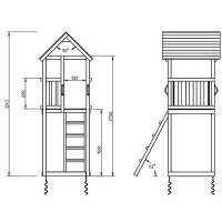 Masquedardos Parc Enfants Masgames Kiosk Xl avec double colombe Ma821101