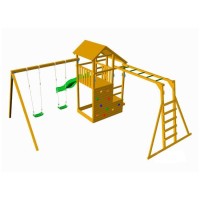 Masquedardos Parque Infantil Masgames Teide Xl Con Escalera De Mono Y Columpio Doble Ma700103