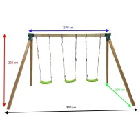 Masquedardos Square wooden swing Masgames Nori with face to face swing Ma700061