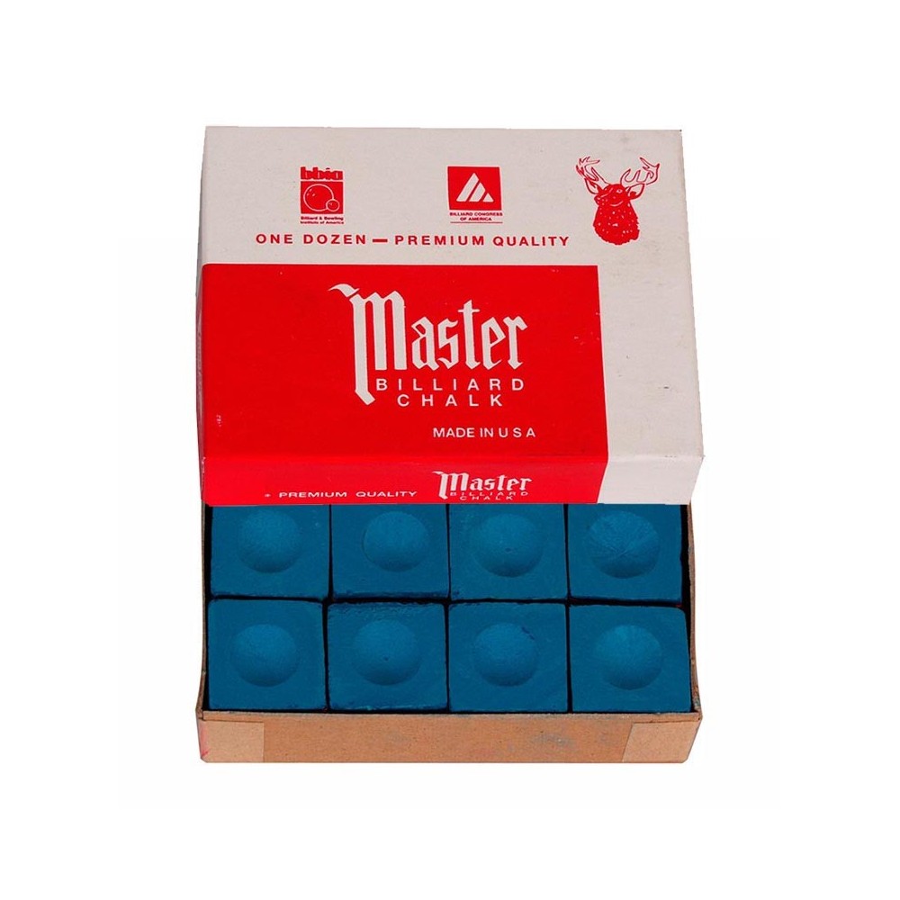 Masquedardos Billiard Chalk Master Blue 12 Units 3003.010-13104