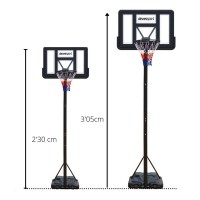 Masquedardos Basketbalový kôš Nastaviteľná výška 2,30 až 3,05 cm Pl1240