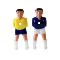 Masquedardos Jugador Futbolines Plastico Pies Separados 16mm  Brasil Francia 22 Unidades Pl1001