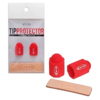 Masquedardos Tip Protector Taco Billar Kamui Rojo 2 Unid 11.75-14mm + Pulidor De Puntas