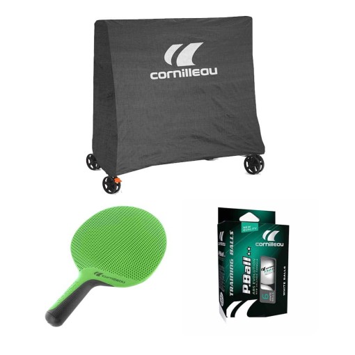 Masquedardos Pack Cornilleau Sport avec 2 pales + 6 pelotes + 1 fond pour table de ping-pong intérieur