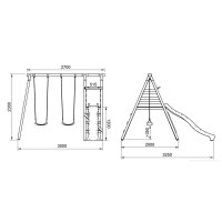 Masquedardos Children's park Masgames Mauna Loa L with square wood Ma700080