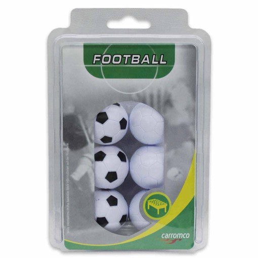 Masquedardos Pack of 6 Foosball Balls 3 White Black + 3 White 62706