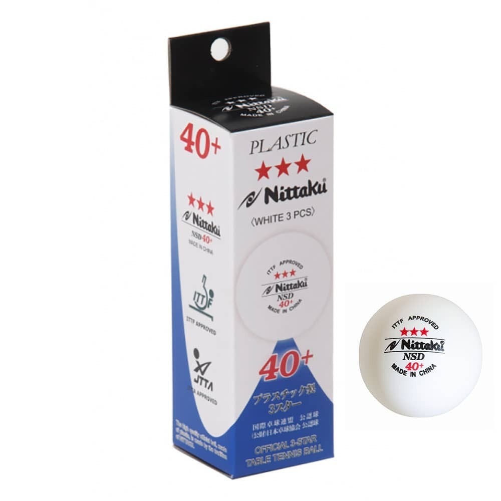 Masquedardos Ballon Ping Pong Nittaku  Three Star 40 + *** 3 Unités.550811 Nb-1401