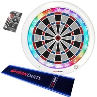 Masquedardos Bílá sada elektronických terčů Granboard3s Led Mat Darts