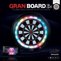 Masquedardos Bílá sada elektronických terčů Granboard3s Led Mat Darts