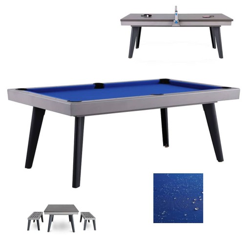 Masquedardos Billar Americano Ascona 6ft  + Tapa + Kit Ping Pong Outdoor + Bancos