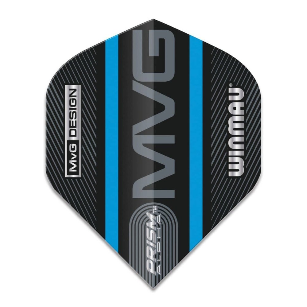 Masquedardos Winmau Fléchettes Standard Prism Alpha Mvg Noir Bleu Logo Stripe 6915.714 Vols