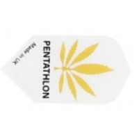 Masquedardos Pentathlon feathers Slim Marijuana yellow background white 2222