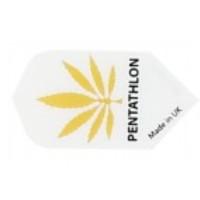 Masquedardos Pentathlon feathers Slim Marijuana yellow background white 2222