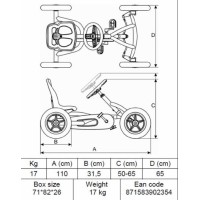 Masquedardos Voiture pédales Berg Buddy Jeep Go Kart Be24.21.34.01